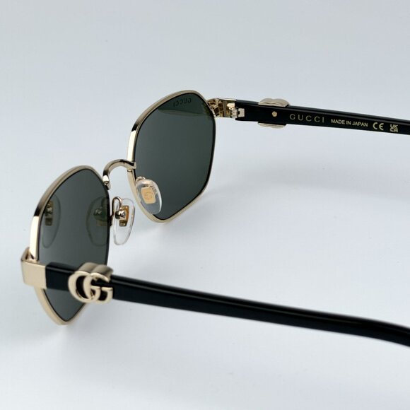 Gucci GG1593S 001 BRAND NEW Sunglasses Gold Grey Geometric Unisex - Picture 13 of 15